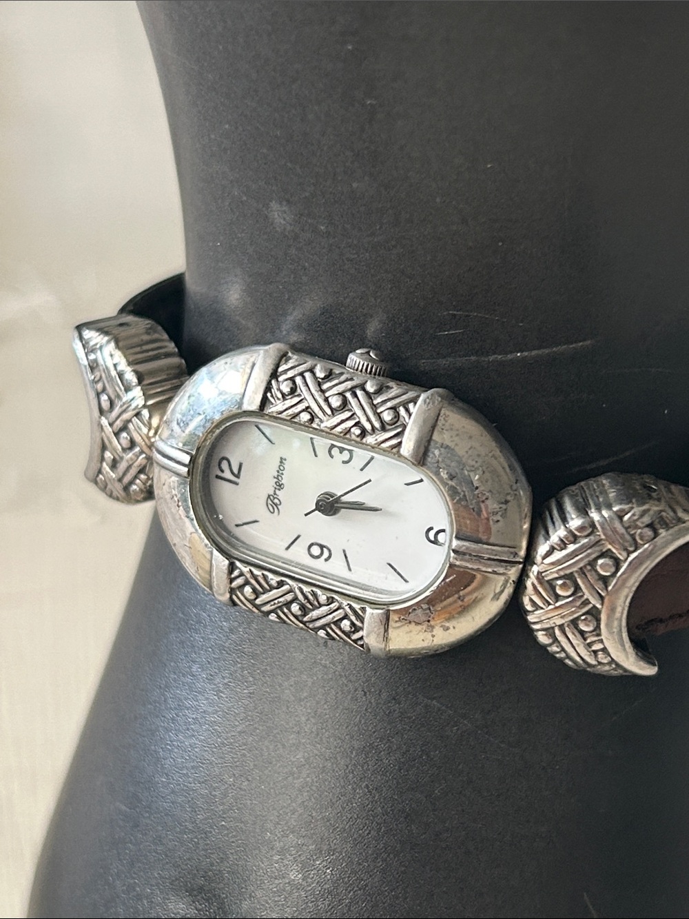 Vintage Brighton Bridgeport women's watch with reversible leather band